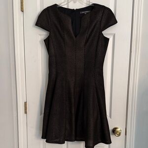 Black/Gold Cap Sleeve Dress